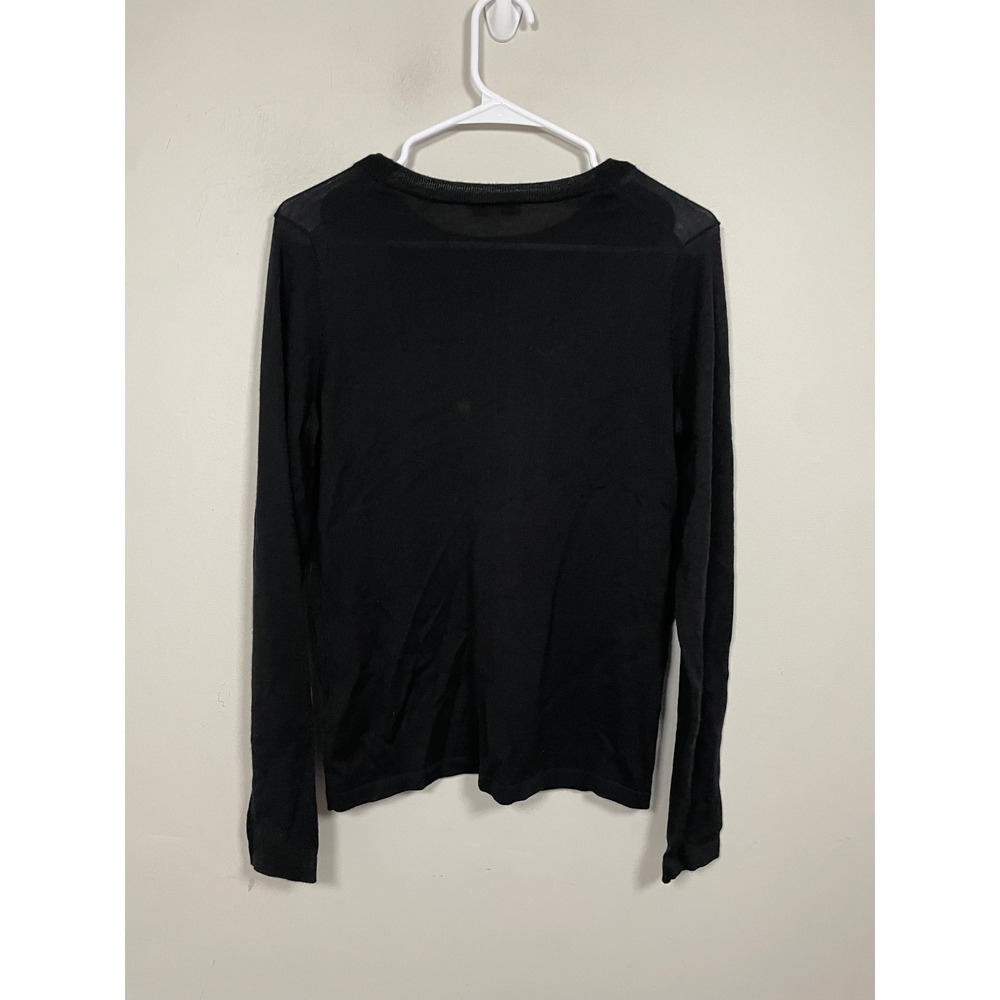 Vince Wool and Silk Blend Twist Front Knit Top in Black Size Medium Quiet Luxury - Picture 4 of 9